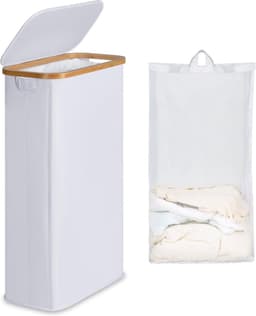 Opvouwbare Wasmand met Deksel - Ruimtebesparende Wasmand voor Kleine Ruimtes — thumbnail 1
