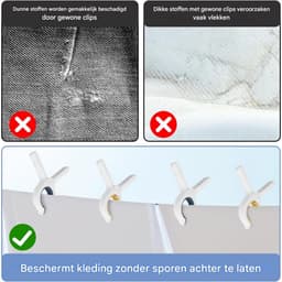EXCITAT Wasknijpers - Wasknijpers - Handdoekklemmen - Strandhanddoekklemmen - Geschikt voor dagelijkse was, dikke kleding, strandlakens, lakens - 2 grote clips + 6 kleine clips — thumbnail 4