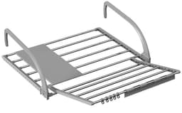 Hangdroogrek voor radiator en balkon - Aan twee zijden uitschuifbaar - Grijs 59 x 38 cm — thumbnail 1