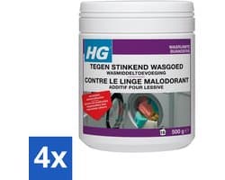 4 x HG Tegen Stinkend Wasgoed Wasmiddeltoevoeging 500 gr - Wasmiddel Tegen Geur - Wasmiddel Voor Stinkende Was - Wasverfrisser - Wasmiddel Toevoeging - Wasgoed Geur Neutraliseren
