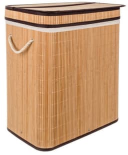 Ruhhy Wasmand dubbel - bamboe - 100 liter - 60 x 54 cm - lichte en donkere was - natuurlijke look — thumbnail 2