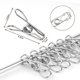 Dailygoody - Wasknijpers - Roestvrij staal - Sterke grip - 100 stuks - Waslijn en kledinghanger - Duurzaam en winddicht - Voor thuis en kantoor — thumbnail 5
