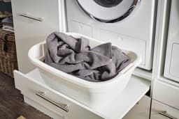 Wasmachine kast met verhoger en bovenkast - Wasmachine kast - Wasmachine ombouw meubel - Wit - Wasmachine ombouw kast - Hoogte 200 cm - Met bovenkast — thumbnail 4