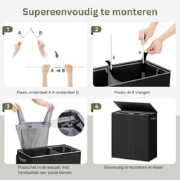 DailySupplies® Wasmand 3 Vakken - Wassorteerder - 160L — thumbnail 5