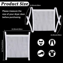 Shoe Dryer Bag - Laundry Dryer Bags - Witte Polyester Herbruikbare Honeycomb Sneaker Wasnet - Mesh Zak met Ritssluiting voor Meeste Drogers en Wasmachines - Schoenen Kleding 40X30CM — thumbnail 2