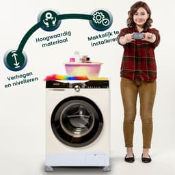 Wasmachine Verhoger Inclusief Mini Waterpas – Wasmachine Trillingsdempers - Wasmachine Tussenstuk — thumbnail 3