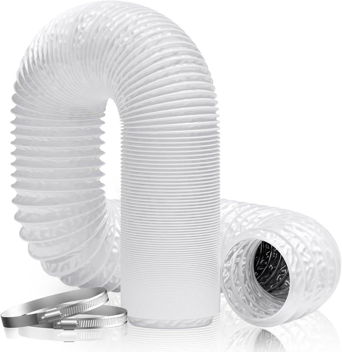 Flexibele Afvoerslang 100mm 5m Wit voor Mobiele Airco & Droger — afbeelding 1