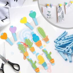 50 Stuks Gekleurde Houten Wasknijpers voor Decoratie en Foto's — thumbnail 3