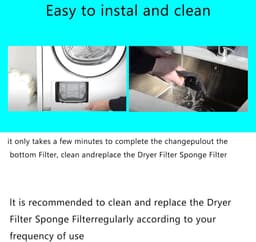 Foam Sponge - Filter Droger - 4stuks - filter Foam filter droger - droger sponsfilter - Geschikt voor Whirlpool - Gelijk aan model: 481010345281 481010716911(230 x 115 x 14MM) — thumbnail 5