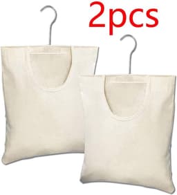 Wasknijper opbergtas met beugel en hanger - set van 2 stuks - beige - voor slaapkamer - 32 x 27 cm - opbergtas voor wasknijpers — thumbnail 4