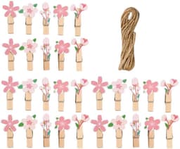30x Houten Knijpers Klein voor Foto's, Kaarten en Decoratie - Mini Wasknijpers Set — thumbnail 1