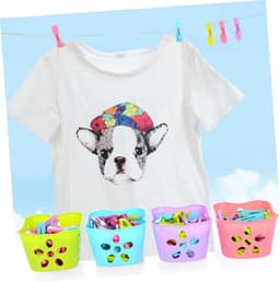 1 roze mand + 30 kleine clips - met opbergmand - kledingdroogclip ondergoed sokken wasknijpers - 13*11*7.5cm - geschikt voor thuisgebruik bij het drogen van kleding - roze — thumbnail 3