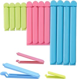 Herbruikbare Voedselzak Clips, Zakafsluiters voor Snacks, 12 Stuks in Meerdere Maten — thumbnail 1