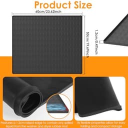 Antislip Wasmachineonderlegger - Siliconen, Waterdicht, 60 x 50 cm - Heavy Duty Afdekking voor Droger, Badkamer en Keuken — thumbnail 5