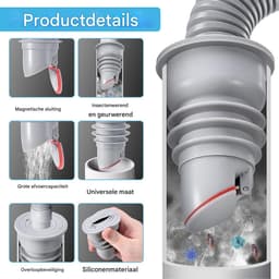 Ynkkvre - wasmachine slangafdichting set - 2-delige - grijze anti-geur afvoerbuis plug - deodorant afdichtingsstop voor keuken en huishouden — thumbnail 5