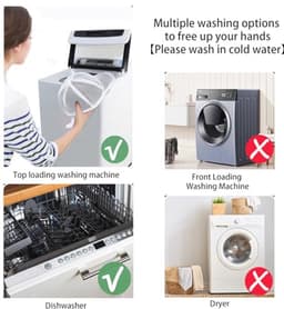 Opvouwbare Hoedhouder en Reinigingskooi voor Wasmachine - 2 Stuks - Wit en Zwart — thumbnail 4