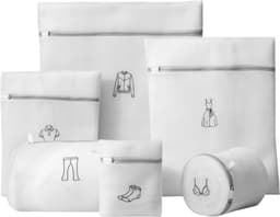 House of Husk Waszakken - Wasnetten - Set van 6 - Bescherm je Wasgoed en Wasmachine - Wit — thumbnail 1