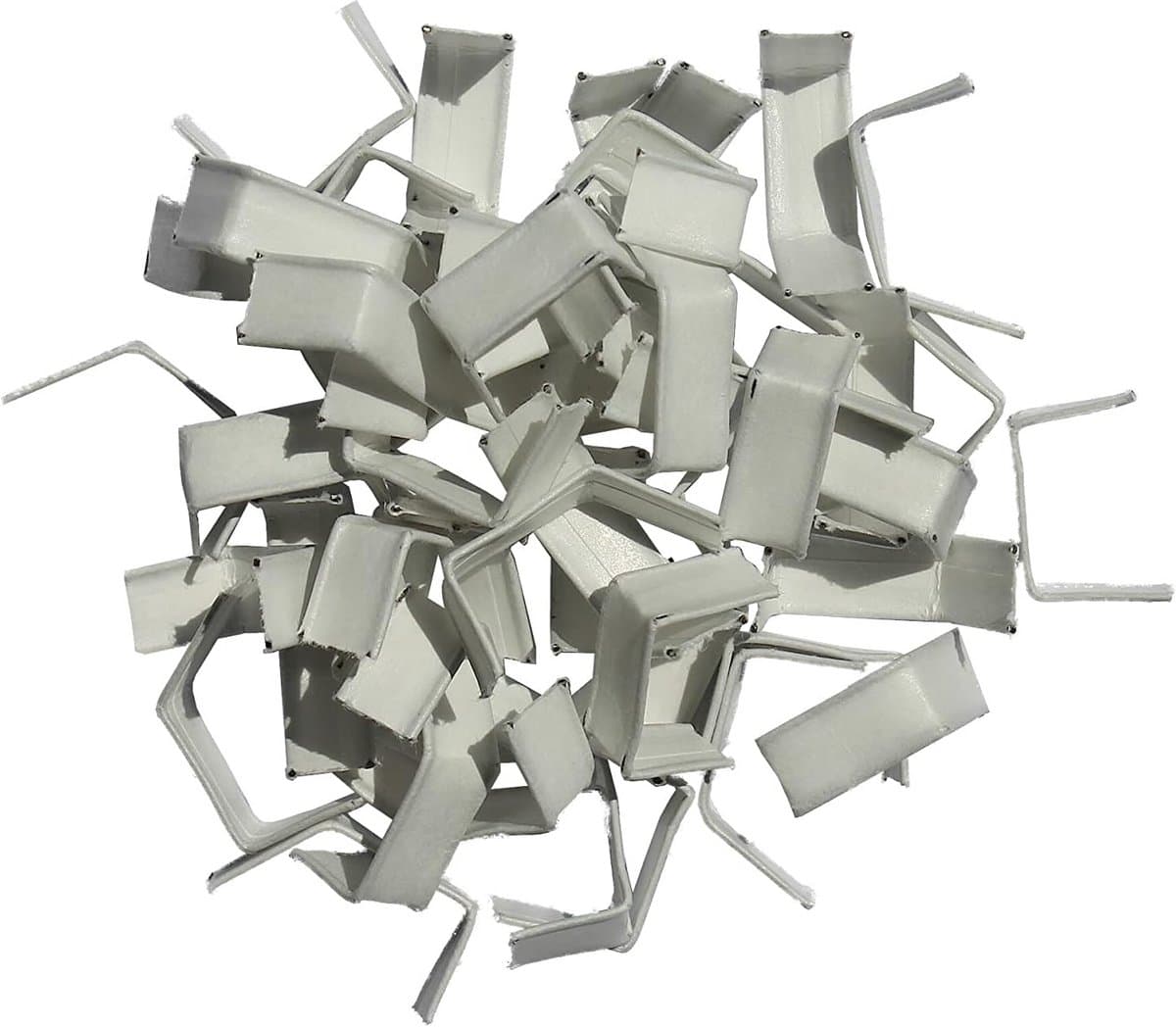 1000 Stuks Witte Sluitclips voor Voedselzakken - Handige Zaksluitingen 33x8mm — afbeelding 1