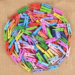 100 Stuks Gekleurde Houten Wasknijpers Bulk 7,4 cm - Voor Decoratie, Knutselen en Kleding Ophangen — thumbnail 2