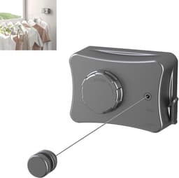 16.7 Foot Retractable Non-sagging Clothesline Wall Mounted Stainless Steel Drying Line for Outdoor Indoor — thumbnail 1