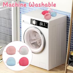 4 stuks waszakken voor bh's en lingerie - Handige set met ritsen voor beha's, ondergoed en sokken - Ideaal voor op reis - Halfrond design met ingebouwde standaard - Mesh waszakken - Wasmachinetas — thumbnail 4