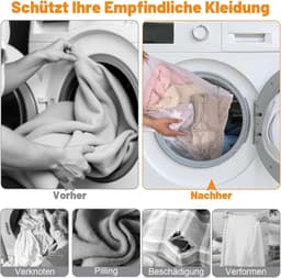 Wasnet voor wasmachine - Waszak met ritssluiting in 4 maten - Voor diverse kledingstukken - Handig en praktisch — thumbnail 5