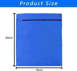 Waszakken voor huisdieren - Waszakken van twill polyester - Grote waszakken met rits - Voorkomt dat waszakken verstopt raken door dierenhaar - wasmachine, 70 x 80 cm，waszak voor huisdieren voor honden, katten en konijnen (blauw)- L — thumbnail 2