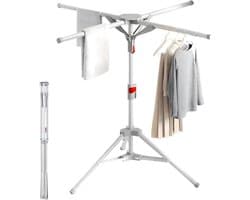 Luchter Droogrek Indoor Outdoor Kleding Paard Wasserij Stand Rekken Opvouwbaar met 4 Armen voor Hangers Verstelbare Hoogte 120-170cm
