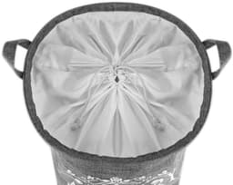 19,7 inch/50,0 cm wasmand, inklapbare opbergmand met gemakkelijke draaggrepen, waterdicht rond katoenen linnen, voor babyproducten, speelgoed, slaapkamermand — thumbnail 5