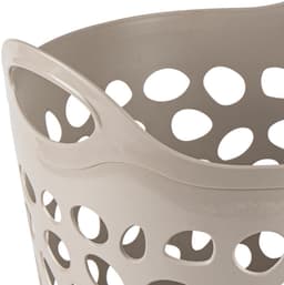 Plasticforte Flexibele wasmand/opbergmand - 2x - rond - beige - 62 liter - D40 x H39 cm — thumbnail 3