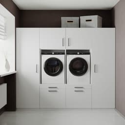 Wasophoogte® Wasmachine Kast Dublin - Wasmachine verhoger - Wasmachine ombouw - 700(D)*2530(B)*2110(H) mm - Wit — thumbnail 4
