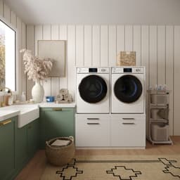 Wasophoogte® Wasmachine Kast Oslo - Wasmachine verhoger - Wasmachine ombouw - 700(D)*1330(B)*1580(H) mm - Wit — thumbnail 3