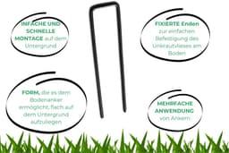 100x Stalen Grondankers voor Tuinmat en Schutting - 150 mm — thumbnail 4