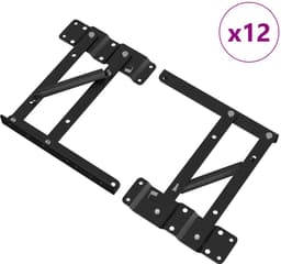 vidaXL - Bedliftmechanisme - 12 - pcs - Zwart - 340 - x - 95 - x - 40 - mm - IJzer — thumbnail 1