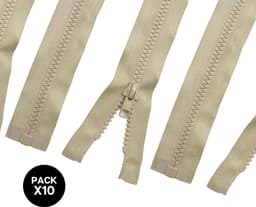 10x Scheidbare Ritssluiting voor Jassen en Tassen - 70 cm - Beige - Maat 5 — thumbnail 4