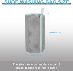Famanu - Schoenwaszak, wasmachine, 2 herbruikbare ritssluitingen, pluche waszak, schoenenzak, beschermt zowel schoenen als wasmachine (geel) — thumbnail 3