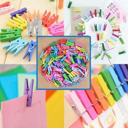 Kleine Gekleurde Houten Knijpers - 120 Stuks — thumbnail 2
