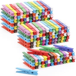 200 Stuks Gekleurde Houten Wasknijpers - Ambachtelijke Clips voor Foto's en Knutselprojecten — thumbnail 1