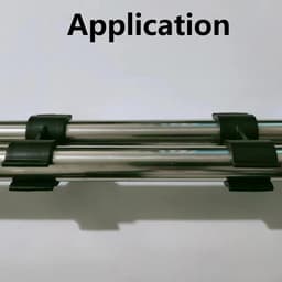 Dubbele clips pijpklemmen voor PVC kunststof planken - 20 stuks - zwart - bevestigingsaccessoires. — thumbnail 2