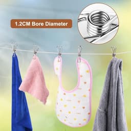 Roestvrij-stalen wasknijpers 100 stuks - 6 cm clip pin set voor waslijn - kleding sok hanger - keuken - kantoor — thumbnail 2