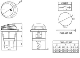 KCD1- Waterdichte ronde tuimelschakelaar 25 mm SPST 250V — thumbnail 3