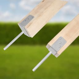 Paaldragers voor Beton - Paalankers Bodemhuls - Houten Palen Bevestigen - Thermisch Verzinkt Staal - 101 mm Breed — thumbnail 3