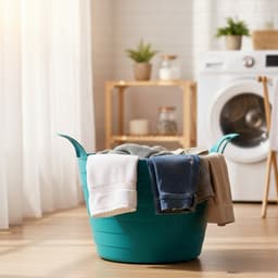 Excellent Houseware Flexibele wasmand - petrol blauw - 30 liter - kunststof - 54 x 37 cm - met handvatten — thumbnail 3