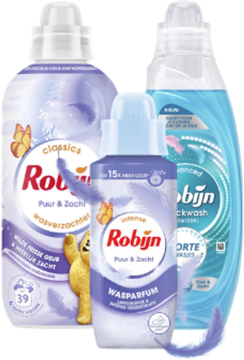 Robijn Wasmiddel + Wasverzachter + Wasparfum Voordeelset – Complete Wasverzorging met Langdurige Geur — afbeelding 1