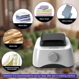 Wasdroger - Verwarmd Wasrek 1500W met Timer 180 minuten - Draagbaar en Ruimtebesparend - Geschikt voor Binnen - Sneldrogend en Efficiënt — thumbnail 2