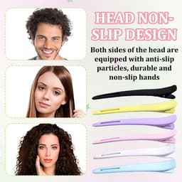 12x Professionele Kappers Klemmen voor Stylen & Knippen - Antislip Haarclips met Siliconen Band — thumbnail 4