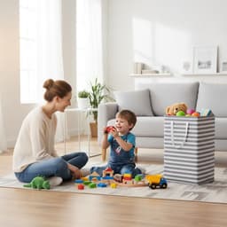 Wassorteerder-heupwasmand-Opvouwbare Wasmand-Set van 2 grote wasmanden - Waterdichte opvouwbare wasmanden - Geschikt voor kamers, slaapkamers, badkamers en studentenkamers - Waszakken voor opslag en organisatie - Grijs - 75 liter — thumbnail 5