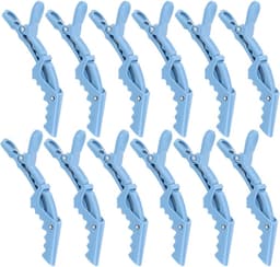 12x Grote Blauwe Krokodillenklemmen voor Haar: Kappersclips voor Styling & Knippen — thumbnail 1