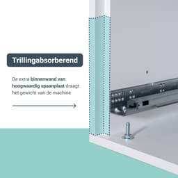 Washcab® Wasmachine Kast - Wasmachine Verhoger - Wasmachine Ombouw - Wit - Duo Set High 1 - 120kg draagkracht - 5 jaar garantie — thumbnail 5