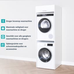Washcab® Wasmachine Kast - Droger Verhoger - Wasmachine Ombouw - Droger op wasmachine Wit - Stack - 5 jaar garantie — thumbnail 4